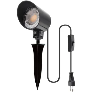 da LIGHT Led Strahler mit Schalter 6W 600LM, Wandspot 3000K Warmweiß mit 1,5M Kabel, Schwenkbar Wegeleuchte 230V IP20 für Flur Bild Eingang Pflanzen