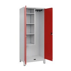 CP Putzmittelschrank Classic Plus 080110-02 S10002 lichtgrau, verkehrsrot 80,0 x 50,0 x 195,0 cm, aufgebaut