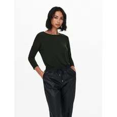 Bild von Damen Dünner Strickpullover | 3/4 Langarm Rundhals Shirt | Knitted Basic Stretch Sweater ONLGLAMOUR, Farben:Grün-3, Größe:S