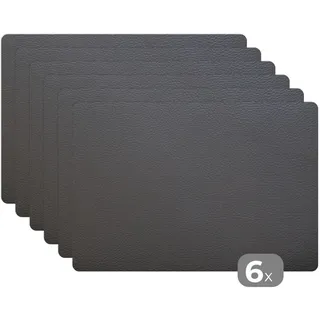 MuchoWow Platzsets 6er-Set Leder - Strukturiert - Lederoptik - Grau 45x30 cm Tischset , Kunststoff , Rechteckig , 45x30x0.3 cm , Heimtextilien, Wohntextilien, Tischwäsche, Tischsets