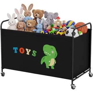 GRANNY SAYS Spielzeugkiste mit Rollen, Extra Groß Aufbewahrungsbox Kinder, Aufbewahrung Spielzeugbox, Kinderzimmer Aufbewahrung Box für Spielzeug, Spielzeugtruhe Kinderzimmer, Schwarz