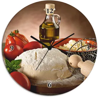 ARTland »Teig für Pizza« wahlweise mit Quarz- oder Funkuhrwerk, lautlos ohne Tickgeräusche,