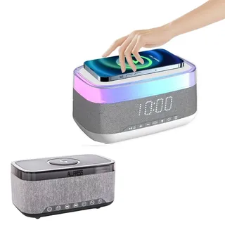 Wecker Digital Smart Nachfüllung Uhr Tisch Wireless Lautsprecher LED RGB AS06566