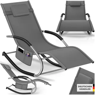 Tectake Taya Gartenliege 142 x 62 x 92 cm Grau
