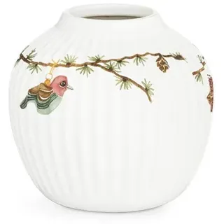 Kähler Vase H13 cm Hammershøi Christmas Handarbeit mit Aquarellmalerei, Weiss