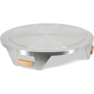 Petromax Deckel für Feuerschale Tyropit 3-in-1 Edelstahldeckel mit Holzgriffen TYROPIT-LID