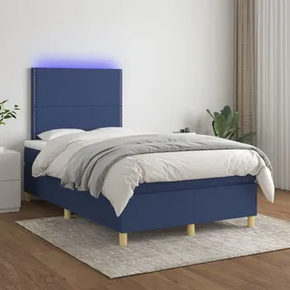 "2024 Moderne" Boxspringbett mit Matratze & LED Blau 120x200 cm Stoff - Klassische Betten Neu5140333 - Blau