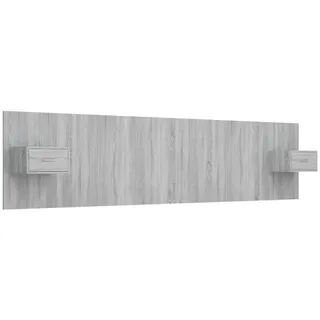 Bettkopfteil mit Nachttischen Grau Sonoma Holzwerkstoff - Grau