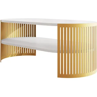 Mirjan24 Fikoli Gold/Weiß Holzwerkstoff 50 x 40 x 100 cm
