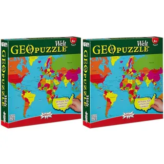 Amigo Spiel + Freizeit GEO 507 381 - GeoPuzzle – Welt, 36 Monate+ (Packung mit 2)