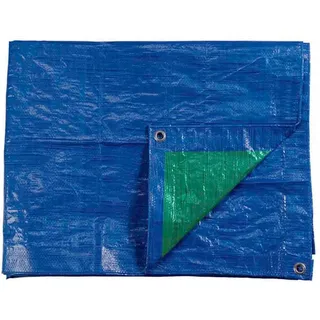 EDM-Schutzplane Blau/Grün - Metallösen - 90 g/m2 - 3 x 4 m - Blau