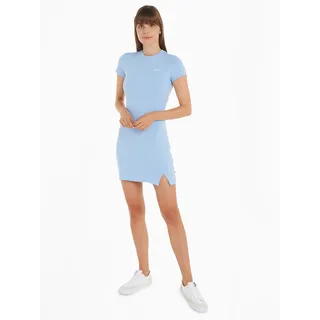 Tommy Jeans Jerseykleid »TJW SCRIPT SS BODYCON DRESS EXT«, mit Tommy Jeans Flagge, blau