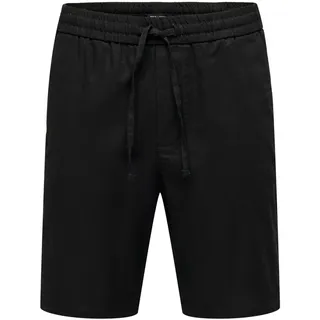 Herren O&S Leichte Stoff Shorts Kurze Bermuda Hose Knielange Pants aus Baumwolle & Leinen ONSLINUS