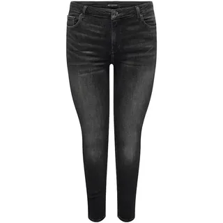 ONLY Carmakoma Damen Carwilly Reg Skinny DNM Cro224 Noos Hose, Washed Black, 52W / 32L EU