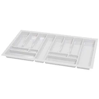 ALUSFERA Besteckkasten für Schubladen 90cm – Schubladen Organizer mit Fächeraufteilung – Hochwertiger Schubladen Organizer Küche für Mehr Ordnung – Anpassbar und leicht zu reinigen - 830x490mm Weiß