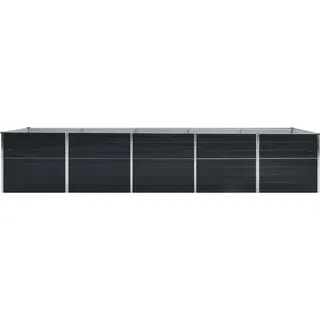 vidaXL Garten-Hochbeet Verzinkter Stahl 400x80x45 cm Anthrazit - Grau