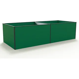 GFP Aluminium Hochbeet KINGSIZE DANIELA - 297 x 119 x 77 cm - Grün, Stecksystem, langlebig - Grün
