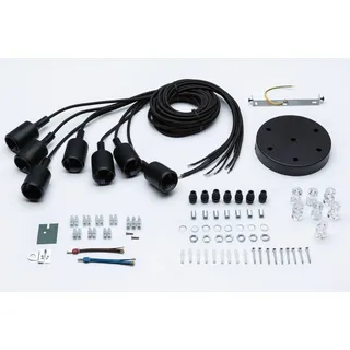 Paulmann Pendelleuchte Neordic Ketil Schwarz E27 7 Fassungen