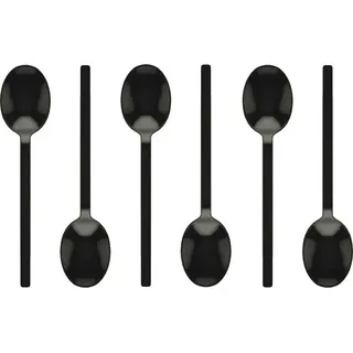 MEPRA Dessertlöffel SET 6x Löffel Edelstahl Teelöffel Kaffeelöffel Schwarz - Schwarz