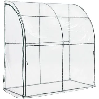 [en.casa] Gewächshaus Alu Transparent PVC 100 cm 4,3 m2