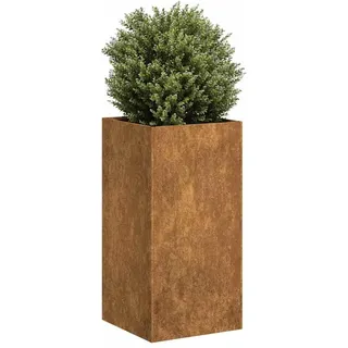 Mokuyary Blumenkasten, Blumentopf, Tisch, Anbau von Gemüse, Pflanzen, Blumen, oxidiert, 40 x 40 x 80 cm, Cortenstahl