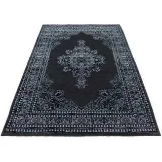 Webteppich , Grau, Schwarz , Textil , orientalisch , rechteckig , 160x230 cm , Oeko-Tex® Standard 100 , für Fußbodenheizung geeignet, schmutzabweisend, für Hausstauballergiker geeignet, lichtunempfindlich, antistatisch, pflegeleicht, strapazierfähig, leicht zusammenrollbar , Teppiche und Böden, Teppiche, Webteppiche
