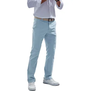 Chinohose JOHN DEVIN "regular-fit, lange Oxford Hose", Herren, Gr. 32, Länge 30, blau (hellblau), Web, Obermaterial: 98% Baumwolle, 2% Elasthan, unifarben, regular fit lang, Hosen Chinohose, aus elastischer Baumwoll-Qualität, Topseller