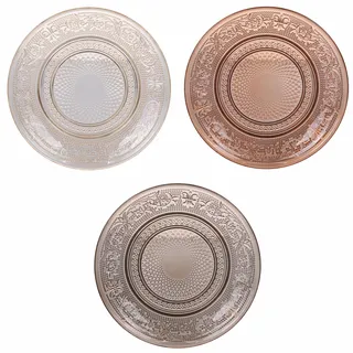 Villa d'Este Home Tivoli 6er Set Brotteller Ø 15 cm aus Glas, Imperial Chocolate