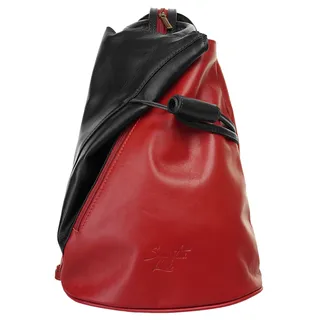 Cityrucksack SAMANTHA LOOK, Damen, Gr. B/H/T: 34cm x 25cm x 13cm, onesize, rot (bordeaux), Leder, Rindsleder, unifarben, Rucksäcke Cityrucksack, echt Leder, Made in Italy
