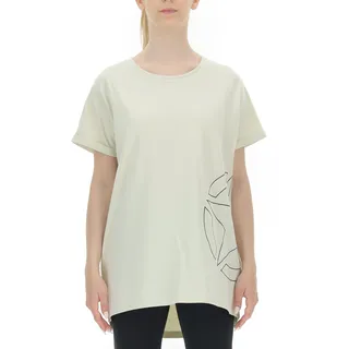 JEEP O102259-W499 J Damen T-Shirt Oversize Star Outline Seitendruck Ärmel-Umschlag J21W Birch White/Black M