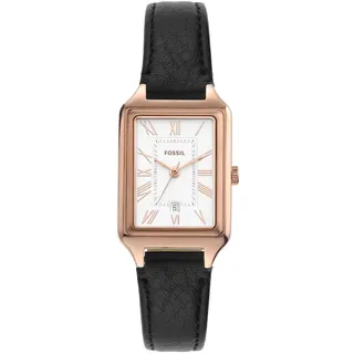 Fossil Raquel quarz/3-Zeiger datum Lederarmband