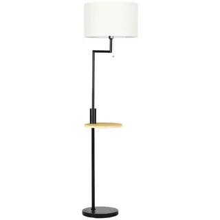 Homcom Stehleuchte, Stehlampe mit Ablage, 40 W Standlampe mit USB-Anschluss, Standleuchte für Wohnzimmer, Schlafzimmer, Stahl, Creme, Ø40 x 168 cm, exkl. Glühbirne