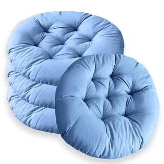 4er Set Stuhlkissen Rund 40cm,Runden Sitzkissen Gefüllte Sitzkissen,Stuhlkissen Anthrazit für Gartenstuhl,Bürostuhl,Balkonstuhl,Weiche Indoor & Outdoor Kissen Sitzpolster für Haus,Wohnzimmer,Esszimmer