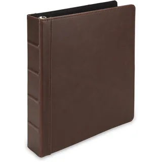 Samsill Vintage Lederharter Buchbinder/Professioneller Ordner/Binder Organizer/Planer Binder/1,5 Zoll 3-Ring Binder/Dunkelbraun (Kein Reißverschluss, Briefformat)