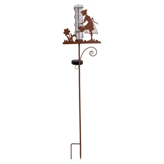 Solarleuchte Regenmesser für Garten Rost Optik Außen Solarlampe Solar 5282614 - Braun