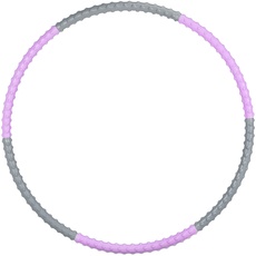 Relaxdays Hula Hoop Reifen, 95cm Ø, Fitnessreifen für Erwachsene, Massagenoppen, zum Abnehmen, Bauchtraining, lila/grau