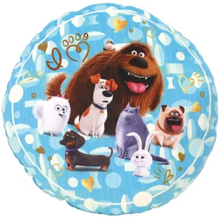 FUN HOUSE 712709 Kissen rund Design wie der Tiere Polyester blau 37 x 12 x 37 cm