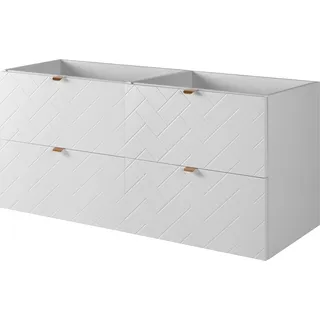 Badezimmerschrank, Weiß mit goldener Griff, 120 x 57 x 46 cm - Weiß, Gold