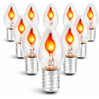 HAVA 10er Pack, Dimmbar Mini Ambientekerze E14 3W, Flackernde Kerze