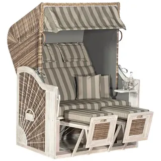 SonnenPartner Sunny Smart® Strandkorb Rustikal 285 Z Sun Edition 2-Sitzer 3/4 Liegemodell mix-bro