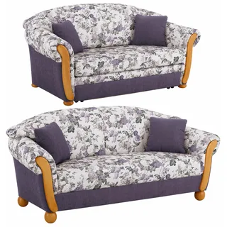 Home Affaire »Milano, bequem durch Federkern, Landhaus Stil, geschwungene Armlehnen« 2 Stk. tlg. 2-Sitzer und 3-Sitzer