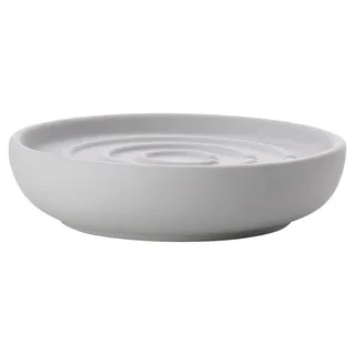 Zone Denmark Nova Seifenschale, Seifenablage, Seifenhalter aus Porzellan mit Soft Touch-Beschichtung, Durchm. 11 cm, Höhe 2,5 cm, Soft Grey (Grau)