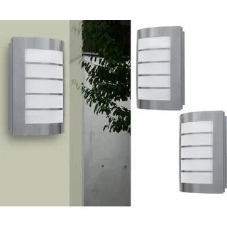 2 Edelstahl LED Außenwandleuchten IP44 H.21,6cm Fassadenbeleuchtung Wegeleuchte