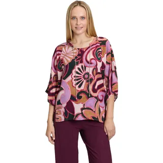 Cartoon Casual-Bluse mit Muster in Violett/Rosa | Gr.: 36