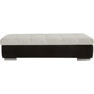 DOMO collection Hocker "Treviso XXL: B/T/H: 161/60/41 cm", schwarz (schwarz, silber, silberfarben), B:161cm H:41cm T:60cm, Microfaser-Primabelle (100% Polyester) / Struktur (90% Polyester; 10% Polyacryl);Kunstleder Softlux / Struktur (90% Polyester; 10% Polyacryl), 