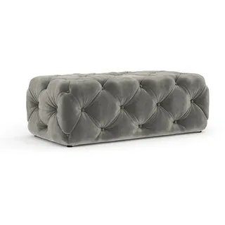 Maison de Reve Pouf Cosimo Grau Samtstoff , Textil , Füllung: Schaumstoff , Rechteckig , Rundrohr , 130x39x65 cm , Oeko-Tex® Standard 100, FSC 100%, Hergestellt in Europa , Wohnzimmer, Sessel, Hocker & Hockerbänke, Poufs