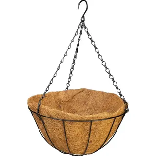 Aufhänger Strend Pro, Halter für Blumentopf, Stahl/Kokos, hängend, mit Kette und Haken, 30 cm