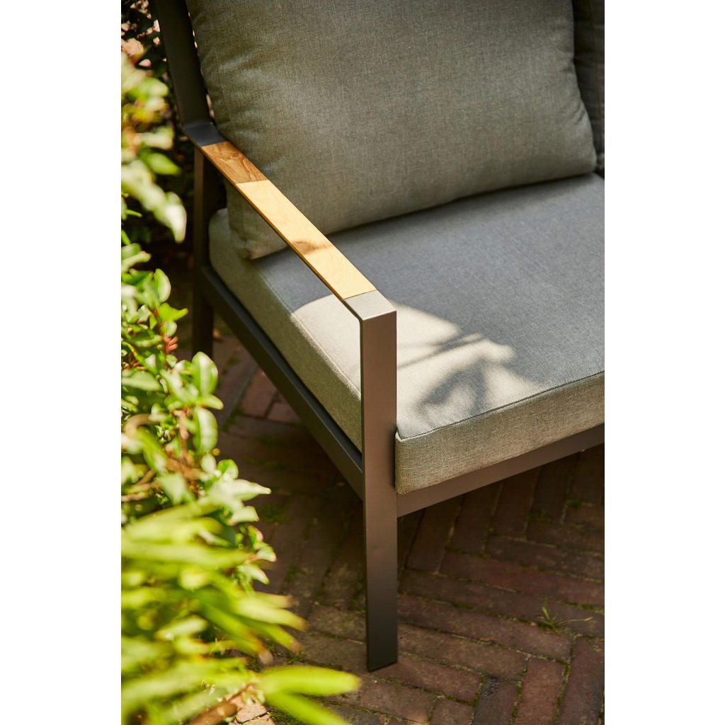 Bild von Gartenbank, Anthrazit, Grau, - 124.5x87.5x74 cm,