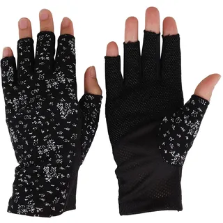 Damen Herren Baumwollhandschuhe Fingerlose Handschuhe Rutschfeste Fahrradhandschuhe Sonnenschutz Halbfinger Fäustlinge Laufhandschuhe für Autofahren Motorrad Fahrrad Sport Camping Wandern Outdoor