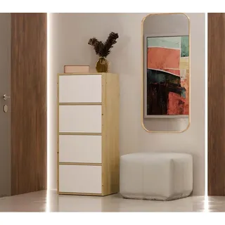 ALMA Kommode Front WHITE Korpus Eiche Artisan - Braun